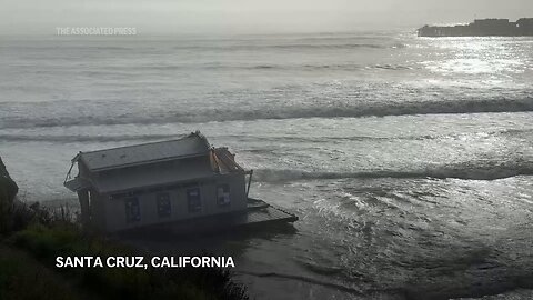 Portion of California pier crumbles into the ocean amid heavy waves