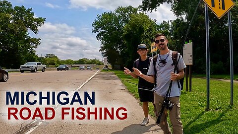 Michigan ROAD FISHING for Smallmouth Bass on the Rouge River!