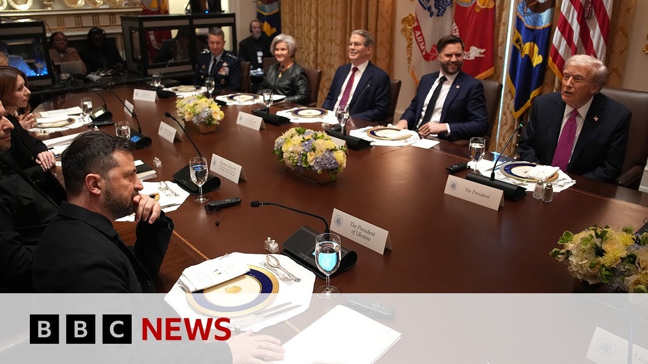 Trump and Zelensky discuss Tomahawk missiles in US meeting | BBC News