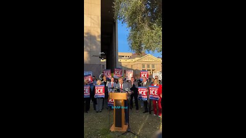 Press conference supporting ICE was rejected by few protesters against ICE.