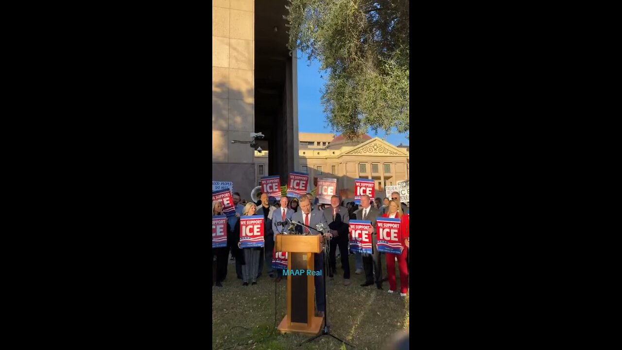 Press conference supporting ICE was rejected by few protesters against ICE.