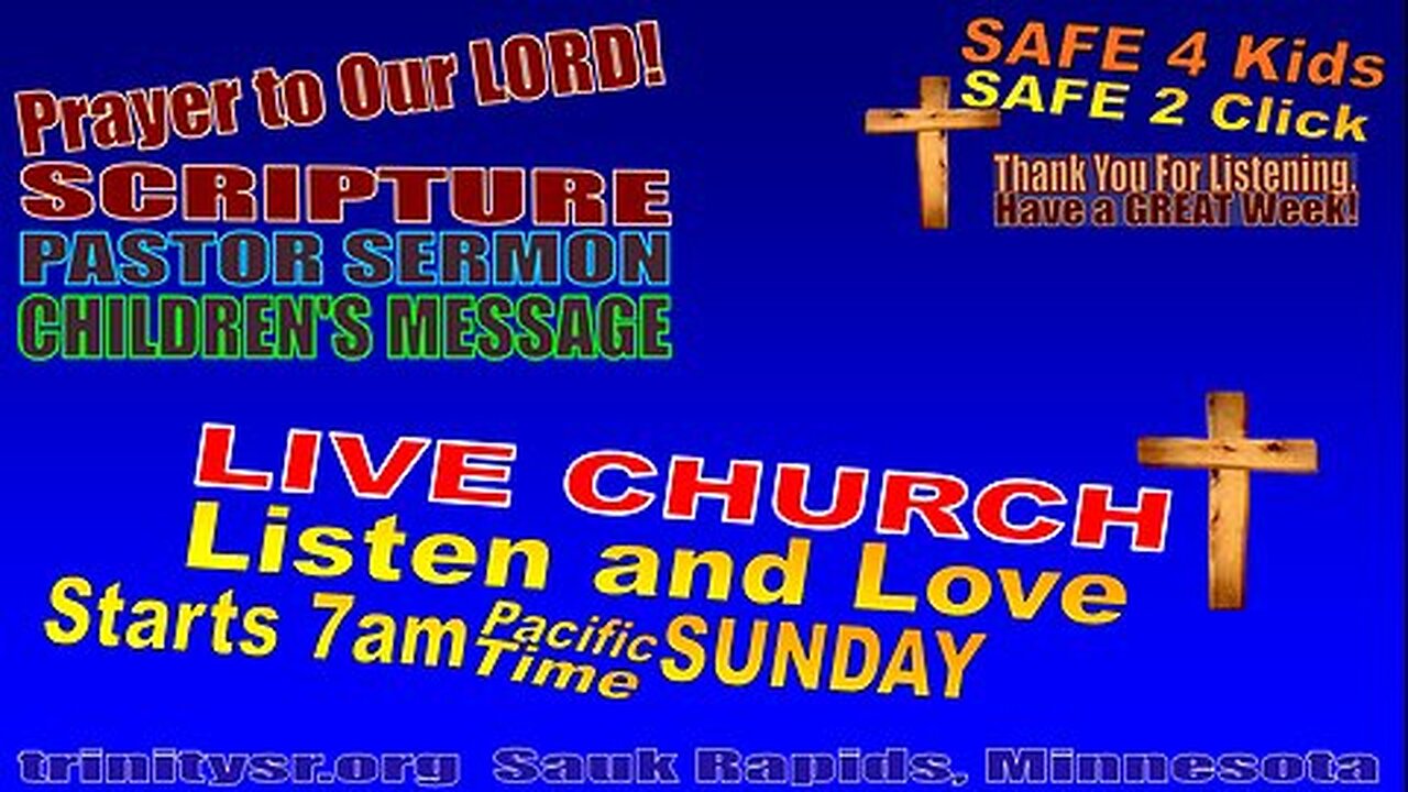 20251026 October 26th LIVE STREAM Church Service Trinity Lutheran Sauk Rapids MN Safe For Children