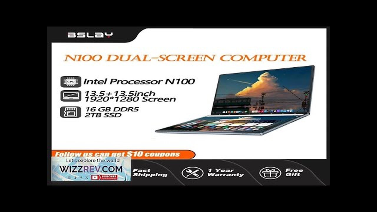 Tablet Double-Screen Intel N100 13.5+13.5 inch Laptop 16GB DDR5 2TB SSD HD Review