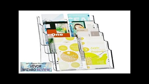 VEVOR Acrylic Brochure Holder 8.5 x 11 inch 4-Tier Clear Acrylic Literature Review