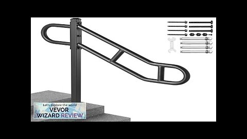 VEVOR Single Post Handrail for Outdoor 1-3 Step 40.5" Stair Handrail Floor Review