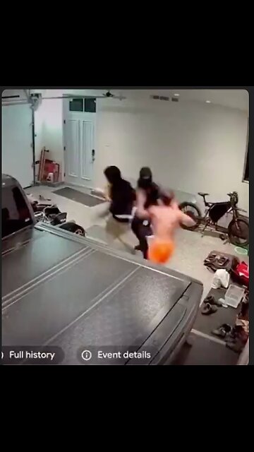 Guy fights two home invaders, when they try to run he drags one back inside and beats him some more!