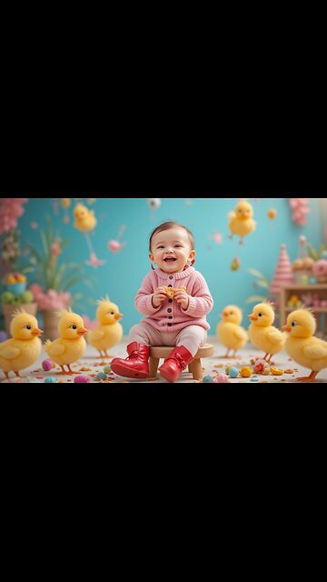 Baby's Sweet Snack Time with Adorable Ducklings! 🦆🍪😄
