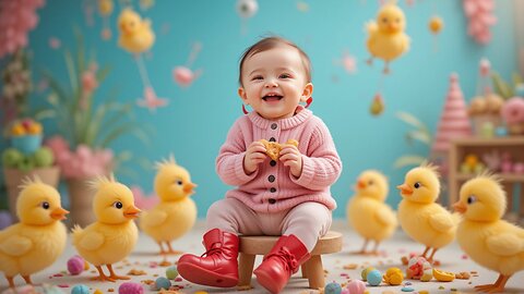 Baby's Sweet Snack Time with Adorable Ducklings! 🦆🍪😄