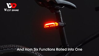 Rechargeable Waterproof Bike Remote Steering Taillight with Turn Signals Anti-Theft Alarm