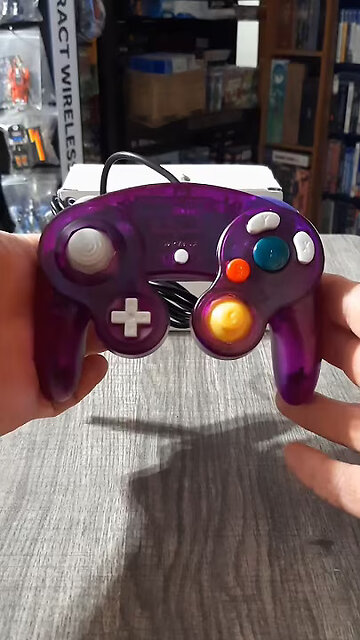 Nintendo GameCube (GCN) transparent purple controller