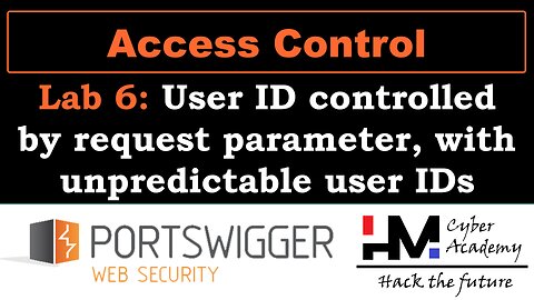 Access Control 6 | User ID controlled by request parameter, with unpredictable user IDs