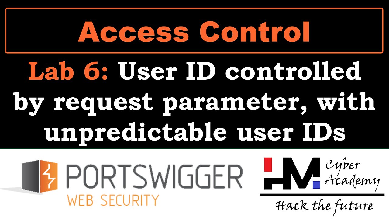 Access Control 6 | User ID controlled by request parameter, with unpredictable user IDs