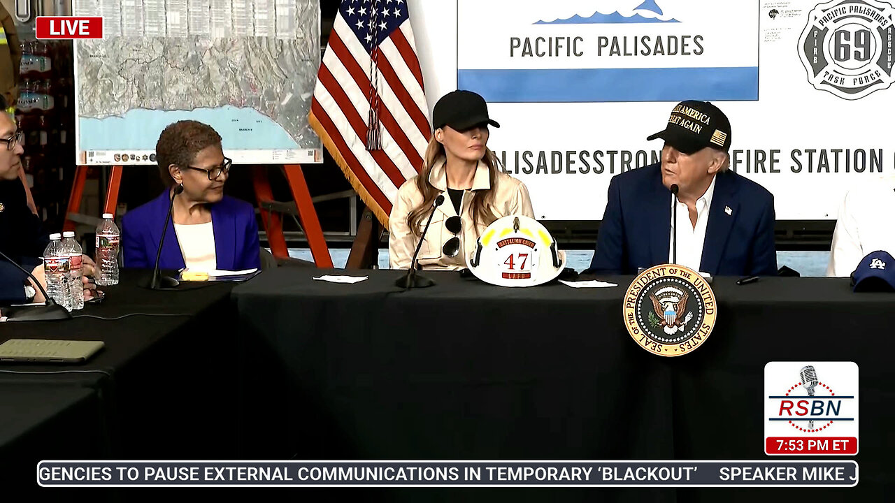 WATCH: President Trump Round Table at a Fire House in Los Angeles - 1/24/25