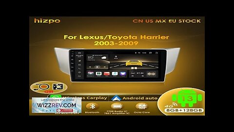 Hizpo Car Radio Android13 QLED For Lexus RX300 RX330 RX350 RX400H II Review