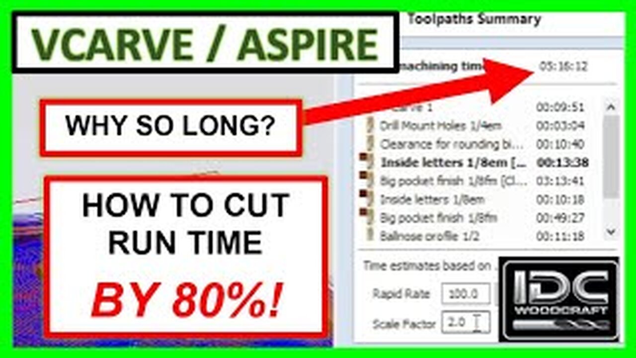 How To Reduce Run Time by 80%- Vectric Vcarve & Aspire Tutorial, CNC router projects