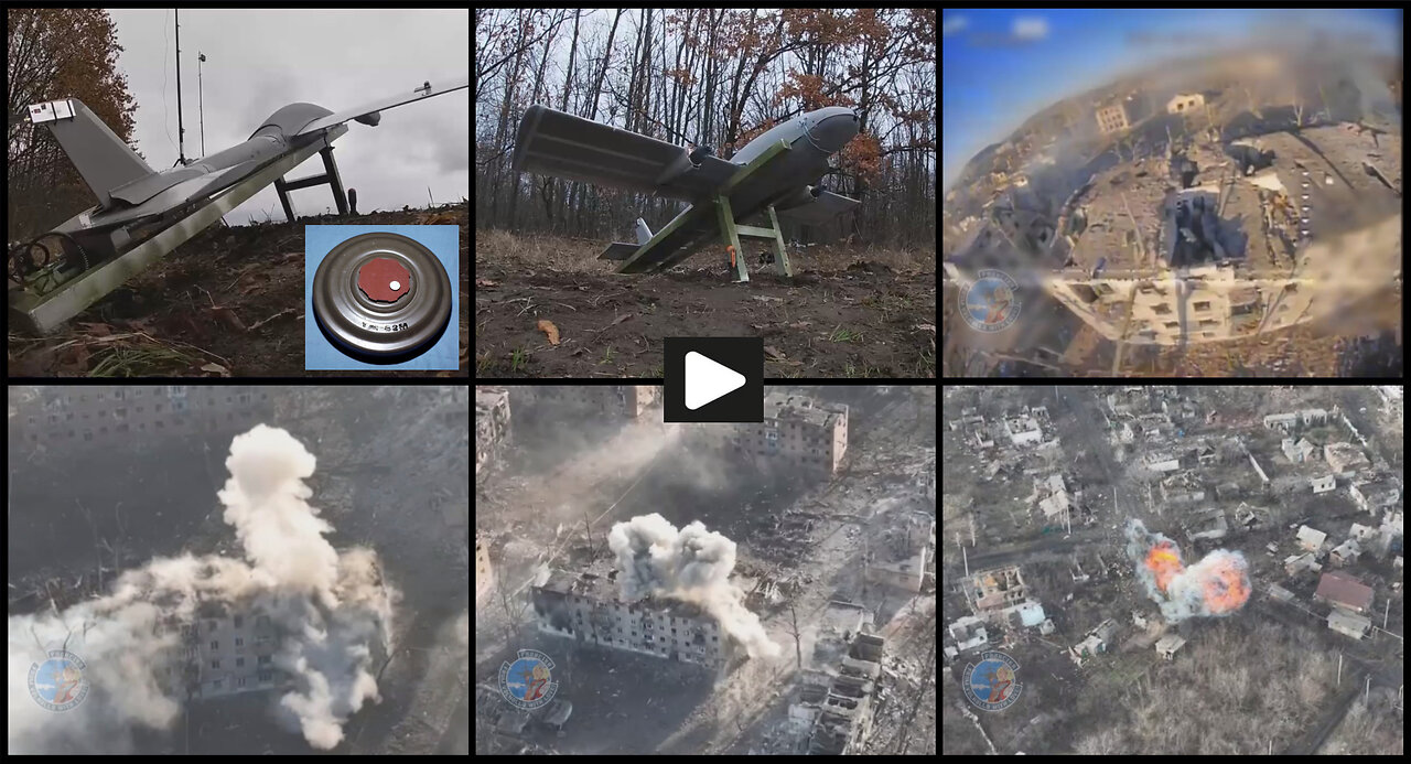 Russian Molniya-2 UAV with TM-62 Anti-tank mine warhead in action