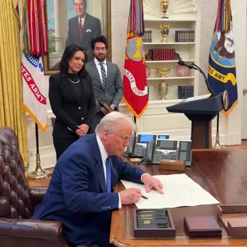 President Donald J. Trump officially signs Tulsi Gabbard's application to become Director of National Intelligence