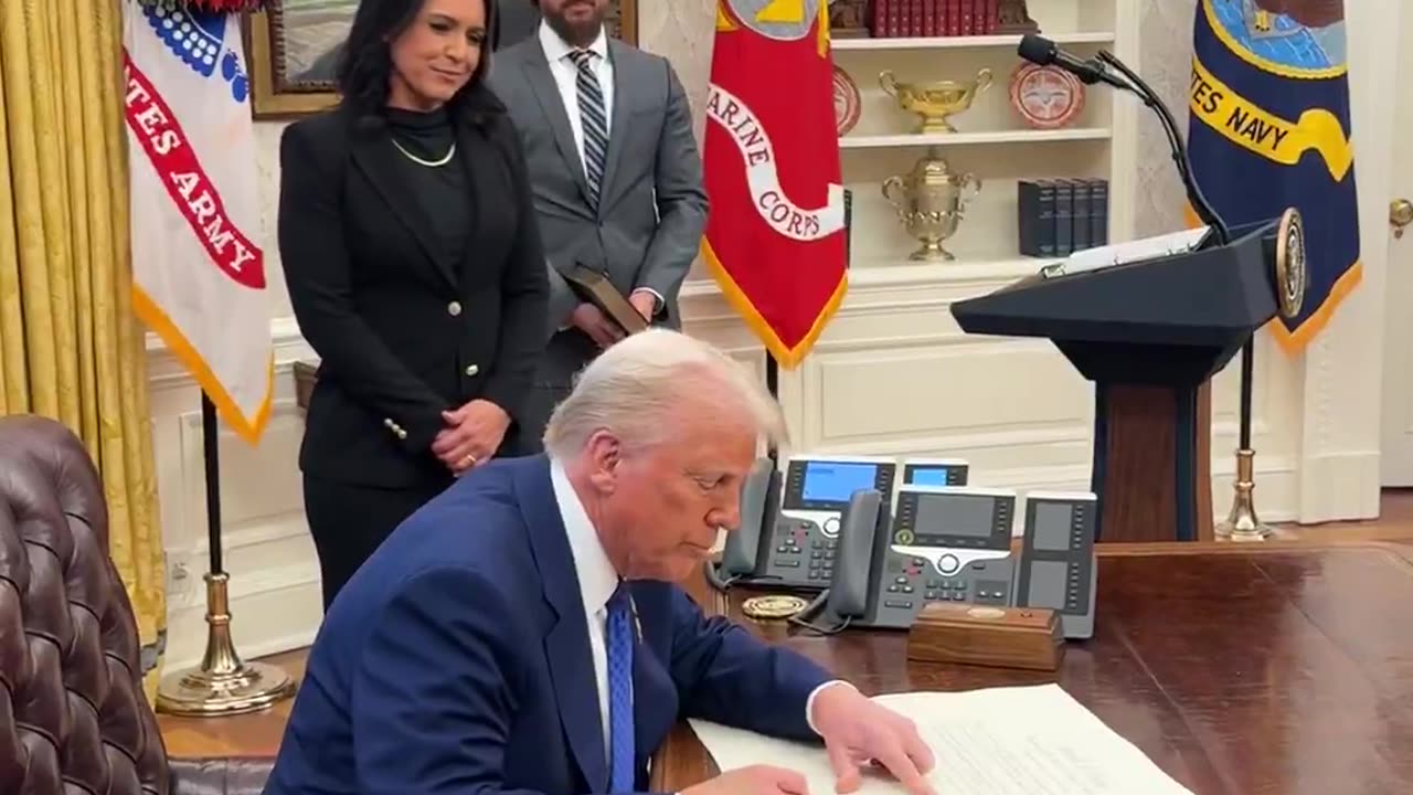 President Donald J. Trump officially signs Tulsi Gabbard's application to become Director of National Intelligence