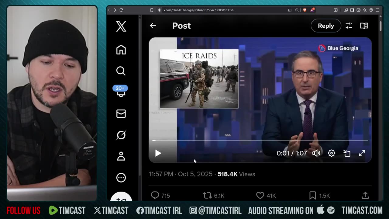 John Oliver CELEBRATES Terrorism Against ICE, Liberals CHEER For Criminal Action | Tim Pool