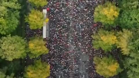 “Tens of thousands of protesters took to the streets of the German capital on Saturday in solidarity with Palestinians in Gaza”