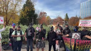 Furry protester gives a DISTURBING speech at the ‘Degenerates Against Fascism’