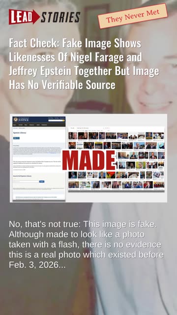 Fact Check: Fake Image Shows Likenesses Of Nigel Farage and Jeffrey Epstein Together