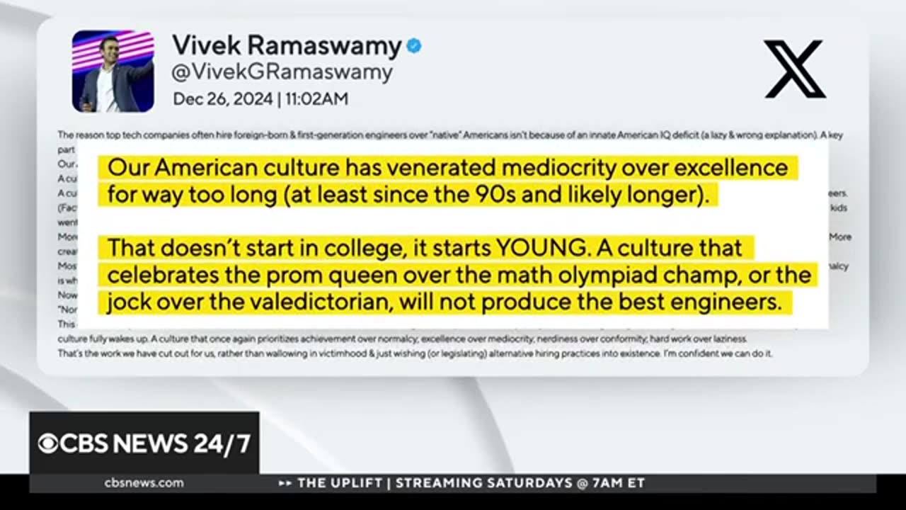 Why Ramaswamy is linking immigration to 90s sitcom characters