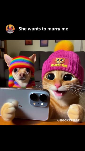 Cat wants to become the Chihuahua's wife