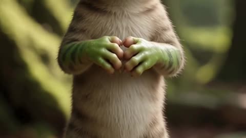 When Kitty Turns Frog: Hops & Purrs 🐸😺 | Cat-Frog Crossover Short #CuteCats #FrogCat #cat #cute