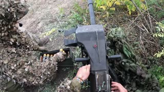 New Footage of a Ukrainian Soldier Firing Auto-Grenade Launcher into Russian Lines