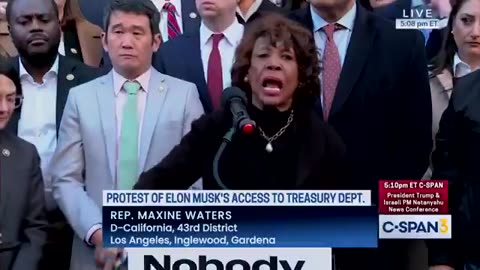 Rep Maxine Waters goes on an unhinged rant attacking Elon Musk