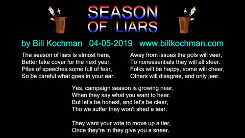 SEASON OF LIARS -- an original song by Bill Kochman.