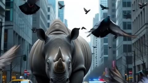 Secret Guest of the City 《1》 #Rhino #SecretGuest #CityAdventures #Police #Humor