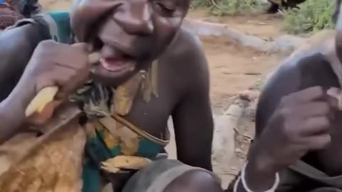 Hadzabe Tribe using Sticks to brush their teeth