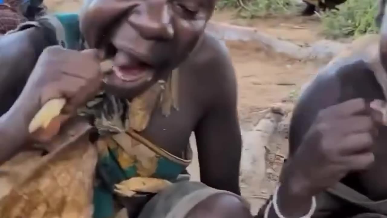 Hadzabe Tribe using Sticks to brush their teeth