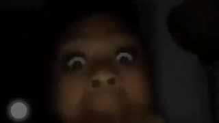 cara walking past noah’s changing trailer after dark