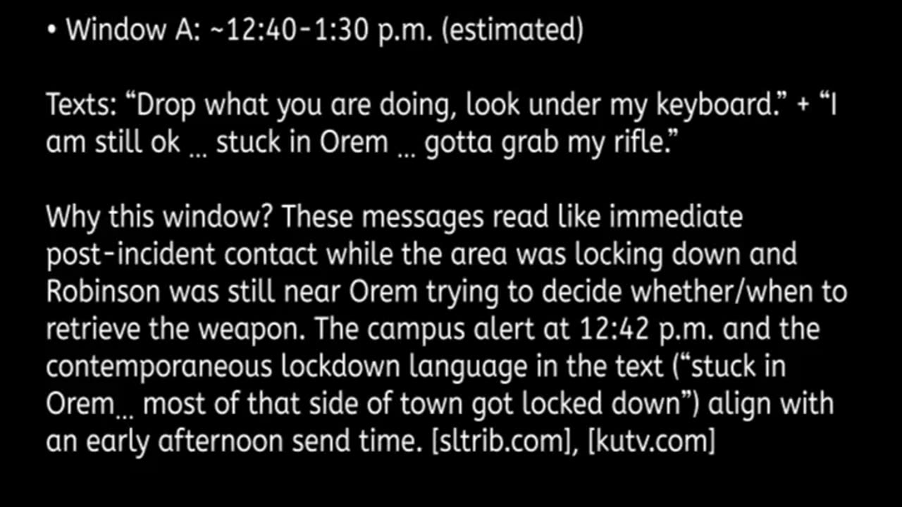 MAJOR Problems with the Tyler Robinson Text Exchanges (re Charlie Kirk Event)