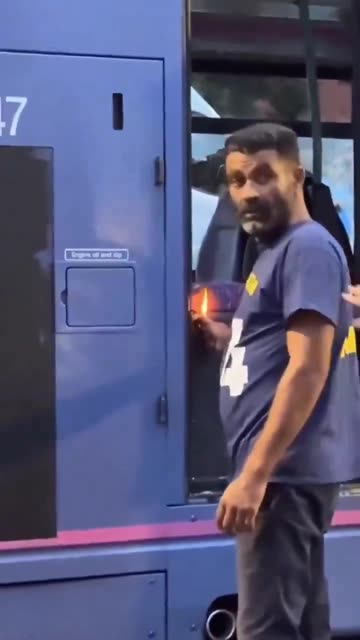 Third world arab terrorist try arson bus