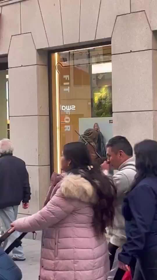 Even shop windows are not safe.