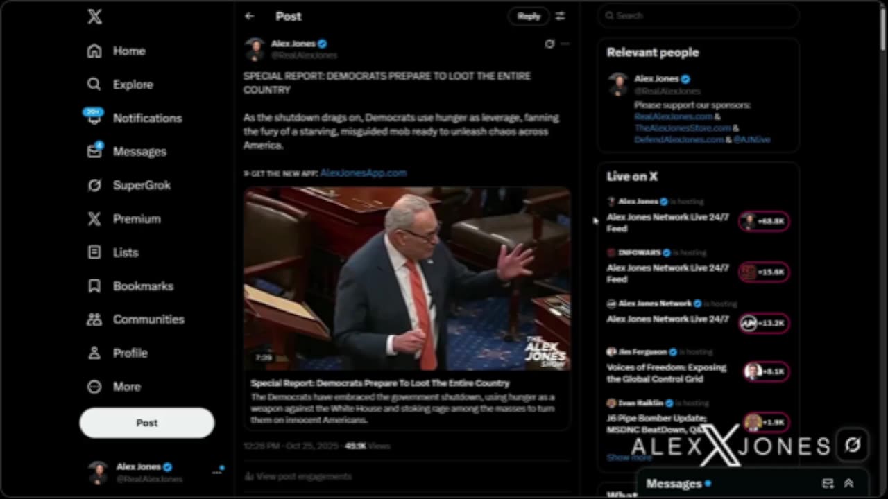 The Alex Jones Show SATURDAY LIVE SHOW STREAM 10/25/25