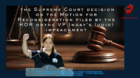 The SC decision on the MR filed by the HOR