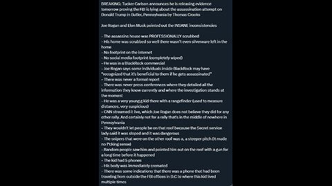 BREAKING: Tucker Carlson announces he is releasing evidence tomorrow proving the FBI