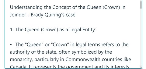 Understanding the Concept of the Queen (Crown) in Joinder - Brady Quiring's case