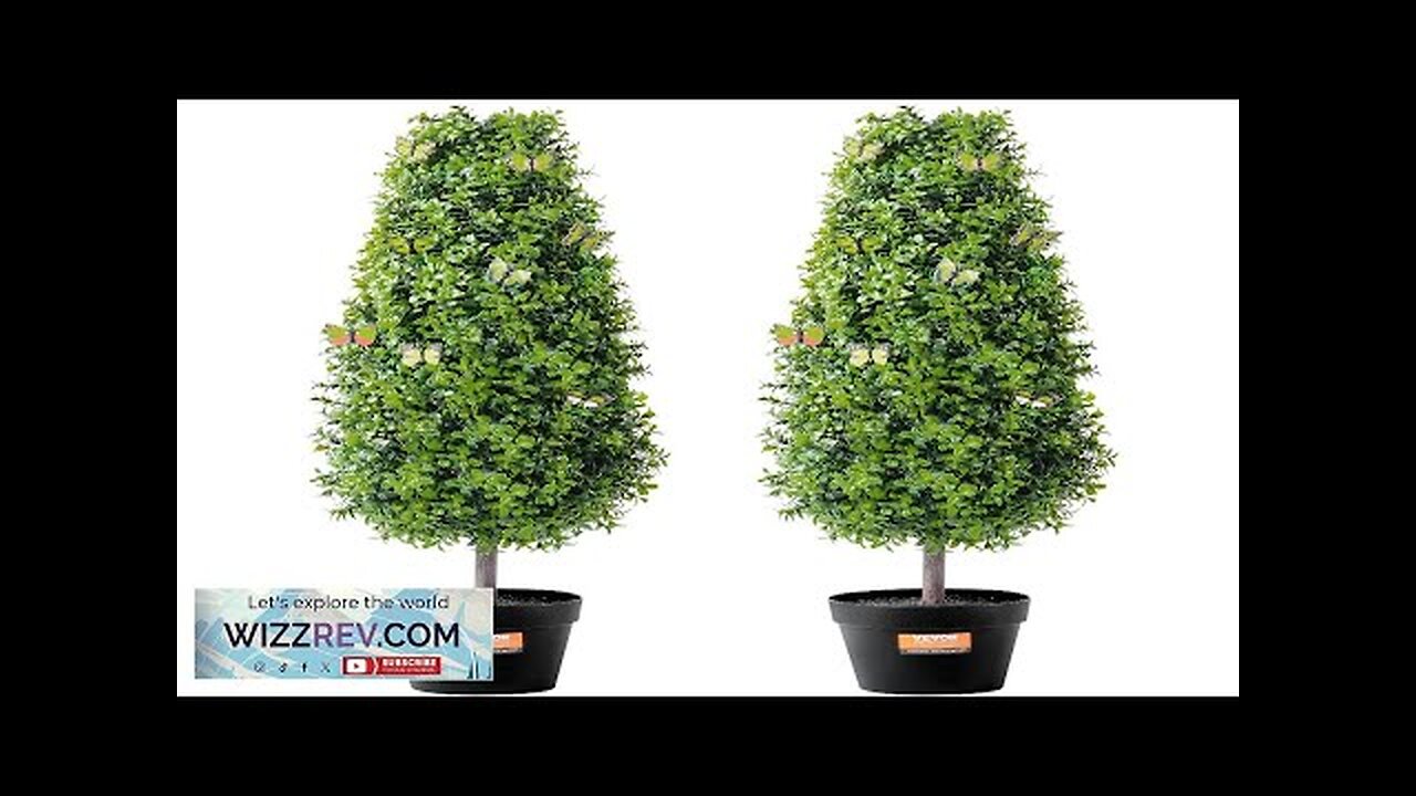 VEVOR 2 Pack 3' Artificial Boxwood Topiary Tree Faux Plant UV Decor Review