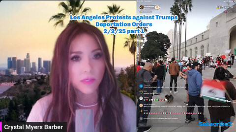 Showing Protests in Los Angeles Sunday #Mass Deportation live Part 1