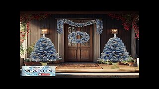 Tree Artificial Christmas 4-Piece SetGarland Wreath and Set of 2 Entrance Trees Review