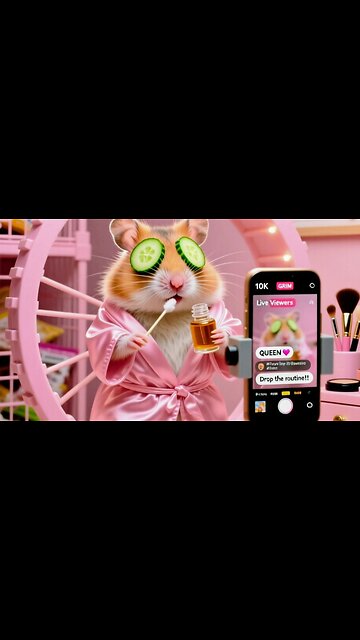 hamster influencer morning routine 🐹🤳