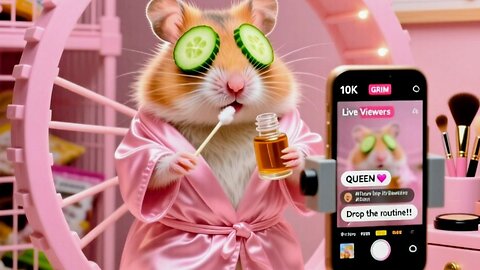 hamster influencer morning routine 🐹🤳