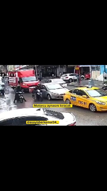 Motorcyclist Knocks Off Car's Side Mirror, Car's Driver Delivers Some Painful Karma