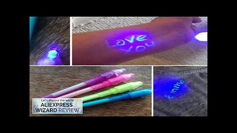 4pcs/lot Luminous Light Pen Magic Purple 2 In 1 UV Black Light Review